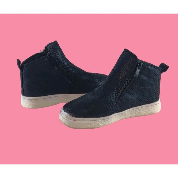 Kids Booties Metallic Shimmer Black SIP Sparkle-In-Pink Girls - Picture 2 of 9